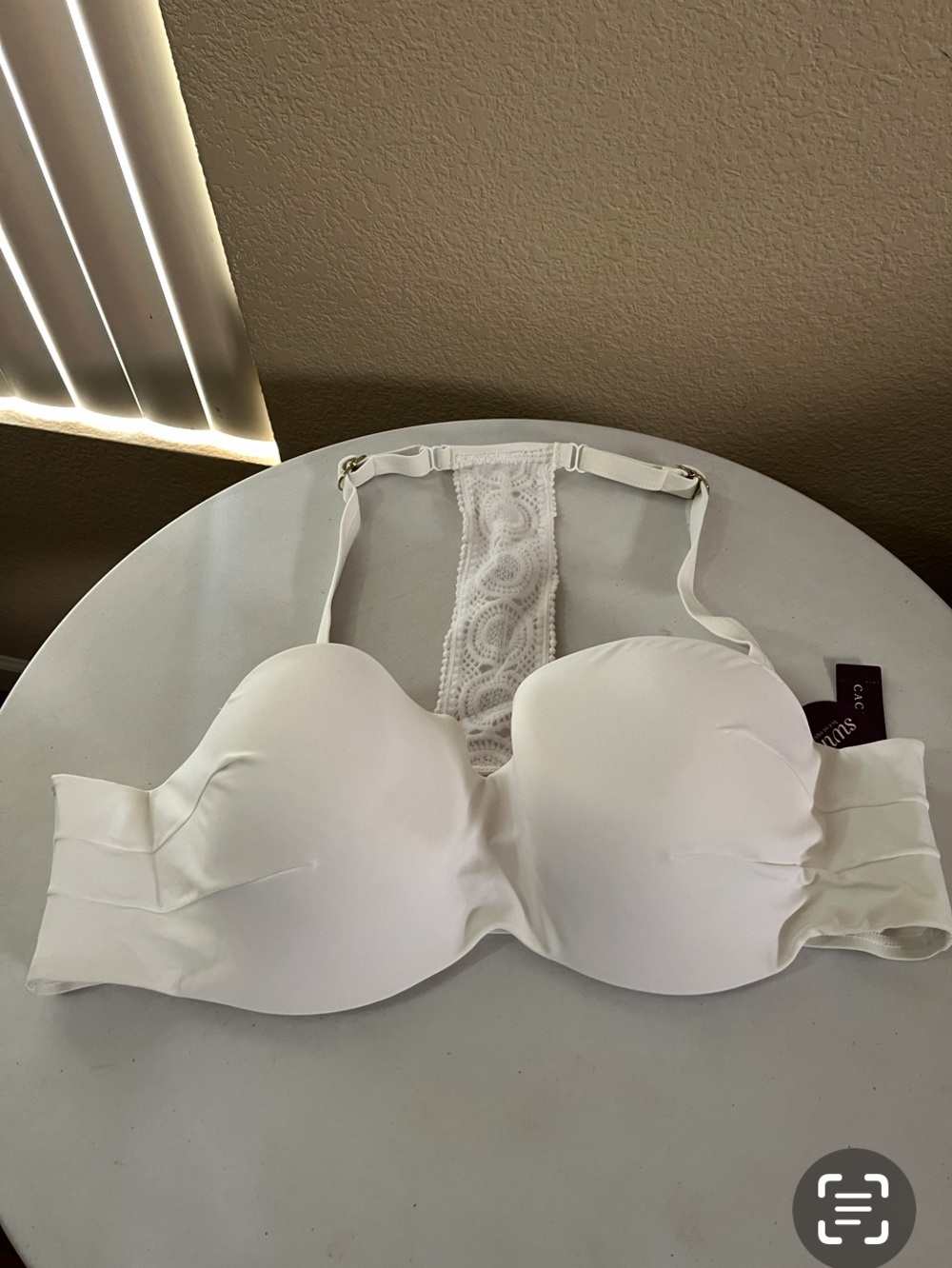 Cacique White swim bra.